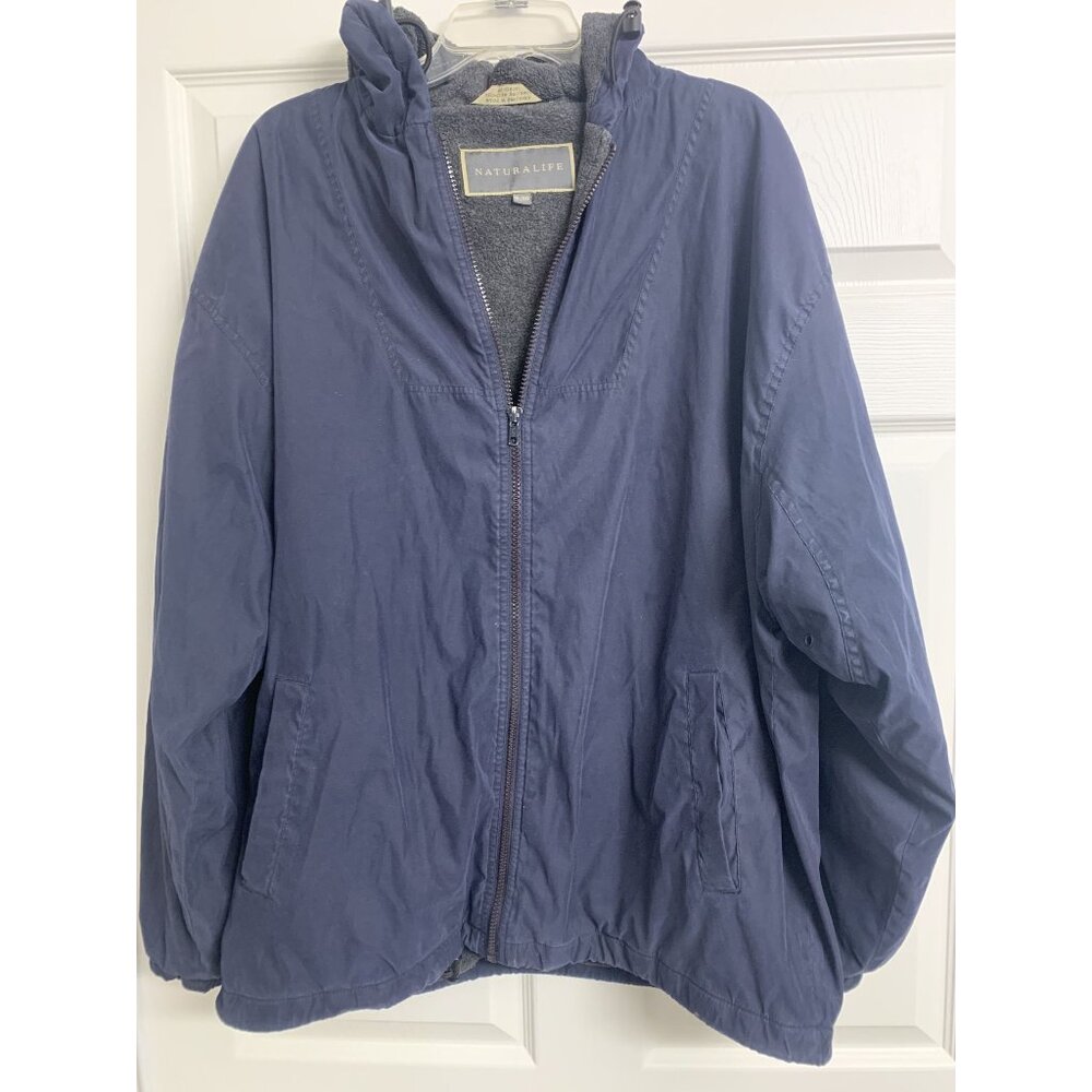 NaturalLife Hooded Jacket Size XL Lined‎ Full Zip Front